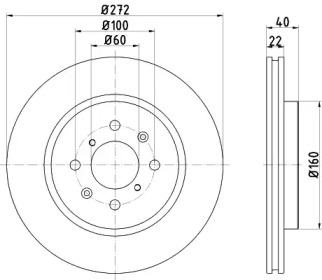 HELLA PAGID 8dd355123071 -  Диск тормозной вентилируемый